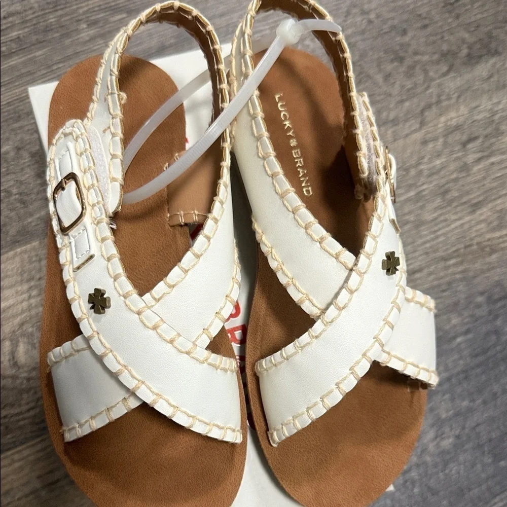 Lucky Brand Kids White and Tan Sandals